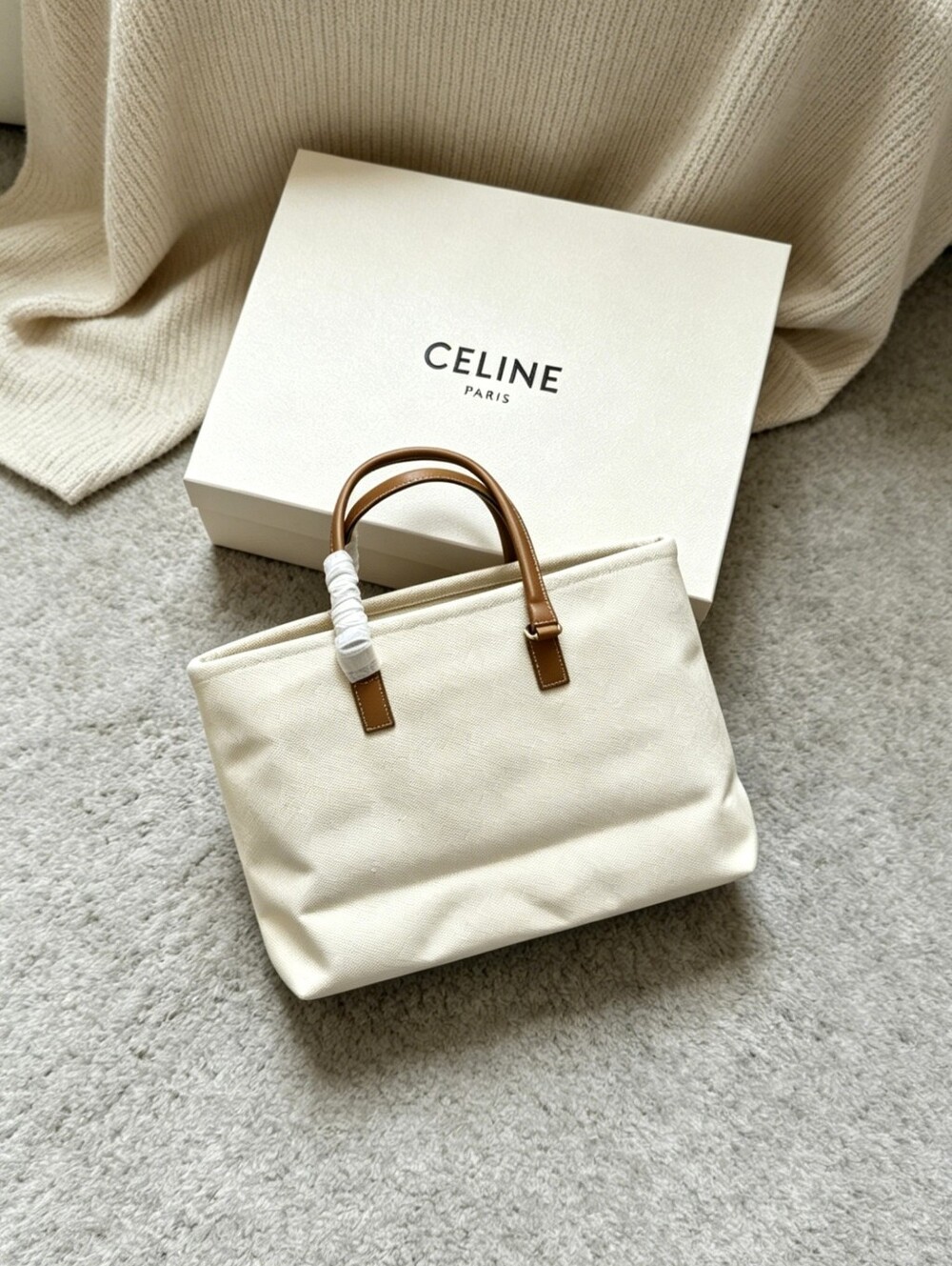 CELINE Cabas de France Canvas Tote Bag - Picture 5 of 6